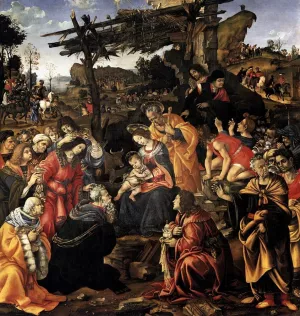 Adoration of the Magi Oil painting by Filippino Lippi
