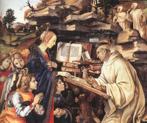 Apparition of The Virgin to St Bernard Detail II Oil painting by Filippino Lippi