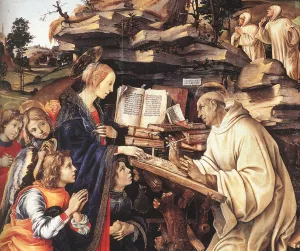 Apparition of The Virgin to St Bernard Detail II by Filippino Lippi - Oil Painting Reproduction
