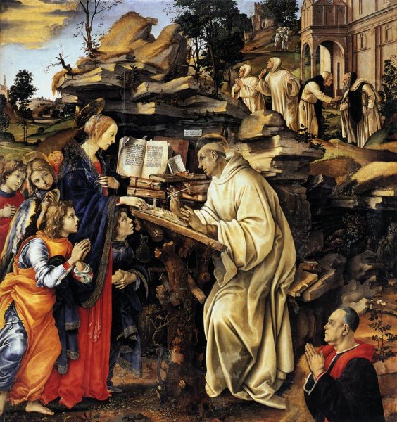 Apparition of The Virgin to St Bernard by Filippino Lippi - Hand-Painted Oil Painting Reproduction