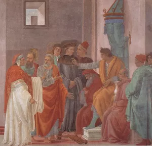 Disputation with Simon Magus and Crucifixion of Peter Detail painting by Filippino Lippi