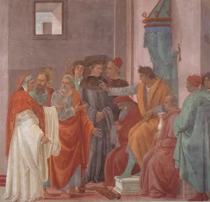 Disputation with Simon Magus and Crucifixion of Peter Detail Oil painting by Filippino Lippi
