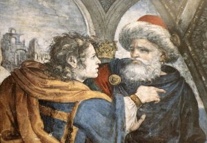 Scene from the Life of St Thomas Aquinas Detail Oil painting by Filippino Lippi