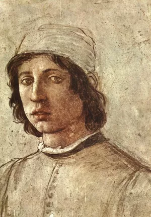 Self-Portrait Detail by Filippino Lippi - Oil Painting Reproduction
