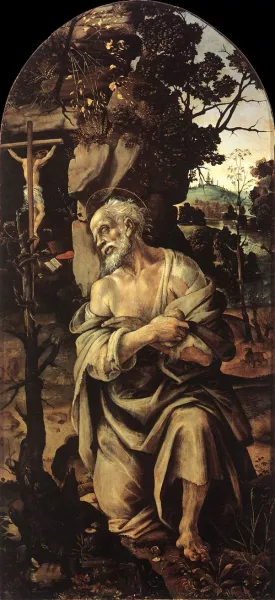 St Jerome by Filippino Lippi - Oil Painting Reproduction