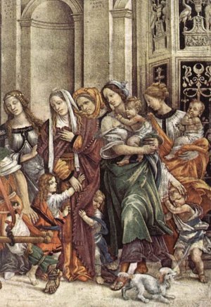St John the Evangelist Resuscitating Druisana Detail Oil painting by Filippino Lippi