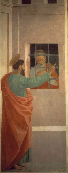 St Paul Visits St Peter in Prison painting by Filippino Lippi