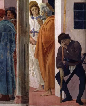 St Peter Freed from Prison Detail by Filippino Lippi - Oil Painting Reproduction