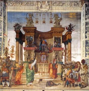 St Philip Driving the Dragon from the Temple of Hieropolis by Filippino Lippi Oil Painting