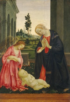 The Adoration of the Child by Filippino Lippi Oil Painting