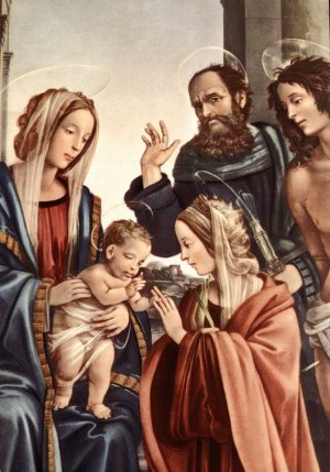 The Marriage of St Catherine Detail Oil painting by Filippino Lippi