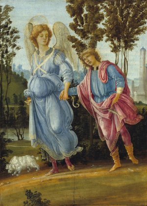 Tobias and the Angel by Filippino Lippi Oil Painting