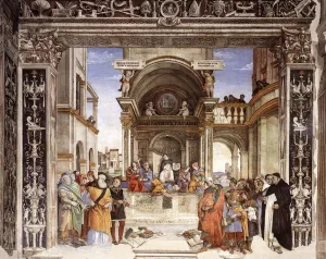 Triumph of St Thomas Aquinas over the Heretics painting by Filippino Lippi