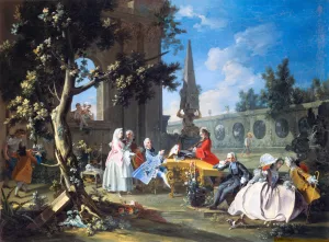 Concert in a Garden by Filippo Falciatore Oil Painting