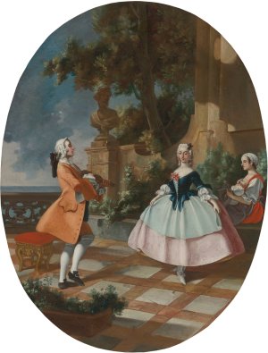 Fetes Galante by Filippo Falciatore Oil Painting