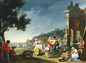 Tarantella at Mergellina by Filippo Falciatore Oil Painting