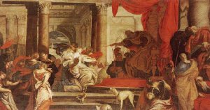 Esther and Ahasuerus by Filippo Gherardi Oil Painting