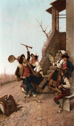 The Rustic Concert by Filippo Indoni Oil Painting