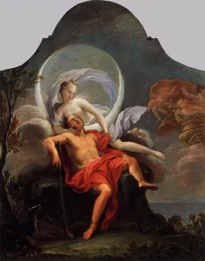 Endymion and Selene by Filippo Lauri - Oil Painting Reproduction