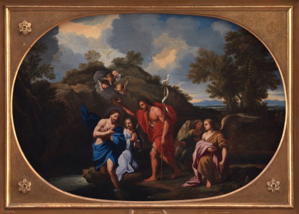 The Baptism of Christ  by Filippo Lauri - Hand-Painted Oil Painting Reproduction