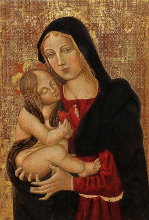 The Madonna Teaching the Child to Read by Filippo Lippi (Follower) Oil Painting