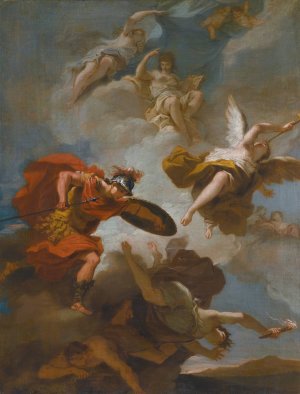 Allegory Of Virtue Triumphing Over Vice by Filippo Pedrini Oil Painting