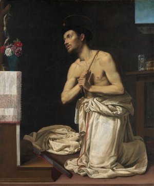Saint Dominic in Penitence by Filippo Tarchiani Oil Painting