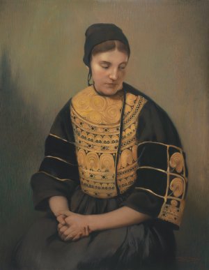 Breton of Pont-l'Abbe by Firmin Baes Oil Painting