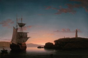 Lighthouse at Camden,Maine by Fitz Henry Lane Oil Painting
