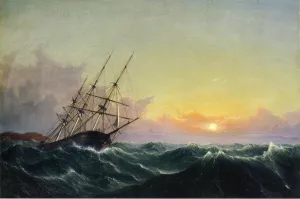 A Storm, Breaking Away, Vessel Slipping Her Cable painting by Fitz Hugh Lane