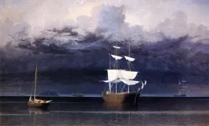Approaching Storm by Fitz Hugh Lane - Oil Painting Reproduction