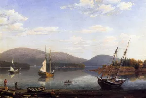 Bar Island and Mt. Desert Mountains from Sommes Settlement by Fitz Hugh Lane Oil Painting