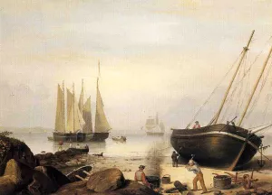 Beached for Repairs by Fitz Hugh Lane - Oil Painting Reproduction
