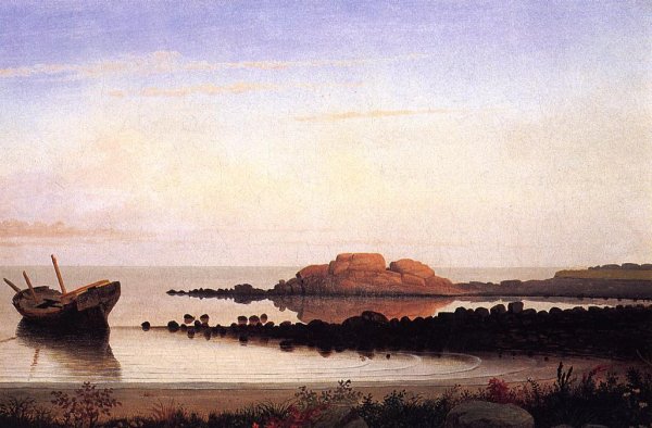 Brace's Rock by Fitz Hugh Lane - Hand-Painted Oil Painting Reproduction