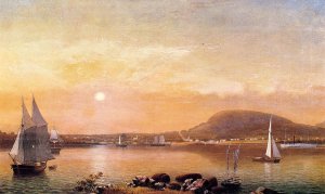 Camden Mountains and Harbor from the North Point of Negro Island by Fitz Hugh Lane Oil Painting