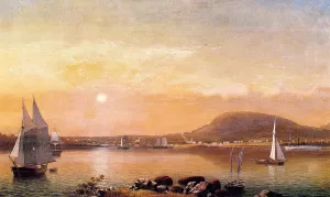 Camden Mountains and Harbor from the North Point of Negro Island by Fitz Hugh Lane - Oil Painting Reproduction