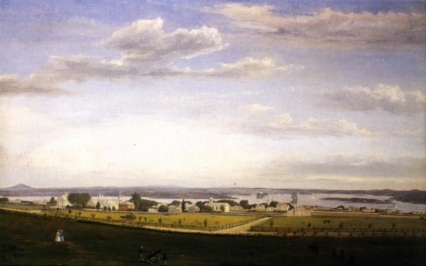 Main Product Photo of Castine from Fort George Painting by Fitz Hugh Lane