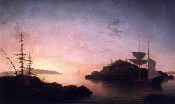 Christmas Cove by Fitz Hugh Lane - Hand-Painted Oil Painting Reproduction