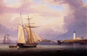 Drying Sails off Ten Pound Island by Fitz Hugh Lane Oil Painting