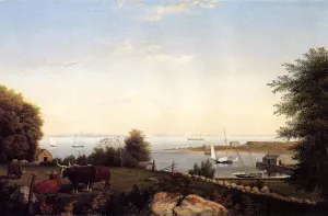 Gloucester from Brookbank by Fitz Hugh Lane Oil Painting