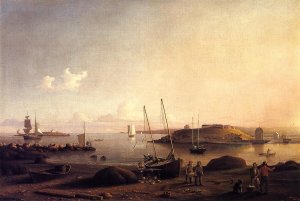 Gloucester Harbor II by Fitz Hugh Lane Oil Painting