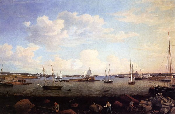 Gloucester Harbor III by Fitz Hugh Lane - Hand-Painted Oil Painting Reproduction
