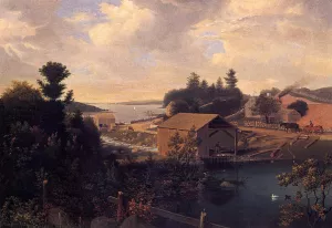 Lanesville, the Mill by Fitz Hugh Lane Oil Painting