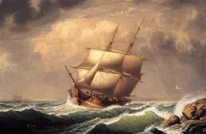 Mid-Ocean, Mid-Winter Oil Painting by Fitz Hugh Lane - Bestsellers