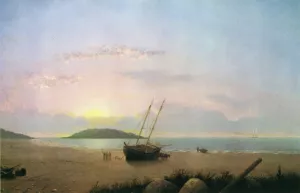 New England Coastal Scene - Cape Ann Beach by Fitz Hugh Lane Oil Painting