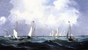 New York Yacht Club Regatta III by Fitz Hugh Lane Oil Painting