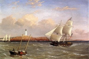 Rounding the Lighthouse by Fitz Hugh Lane Oil Painting