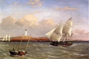 Rounding the Lighthouse by Fitz Hugh Lane Oil Painting