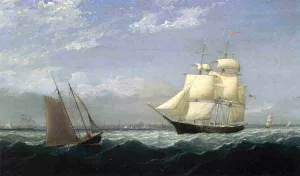 Ships in Boston Harbor by Fitz Hugh Lane Oil Painting