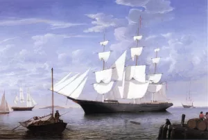 Star Light in Harbor by Fitz Hugh Lane Oil Painting